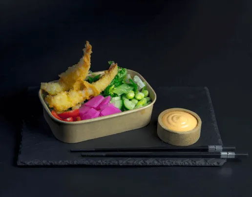 Ryż z Krewetkami i Warzywami — danie z ryżem sushi z dostawą w Toruniu